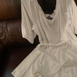 White long sleeved feminine dress
